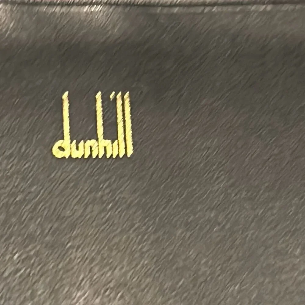 Dunhill Foldover Long Wallet Black Leather Checkbook Cardholder Travel Buisness